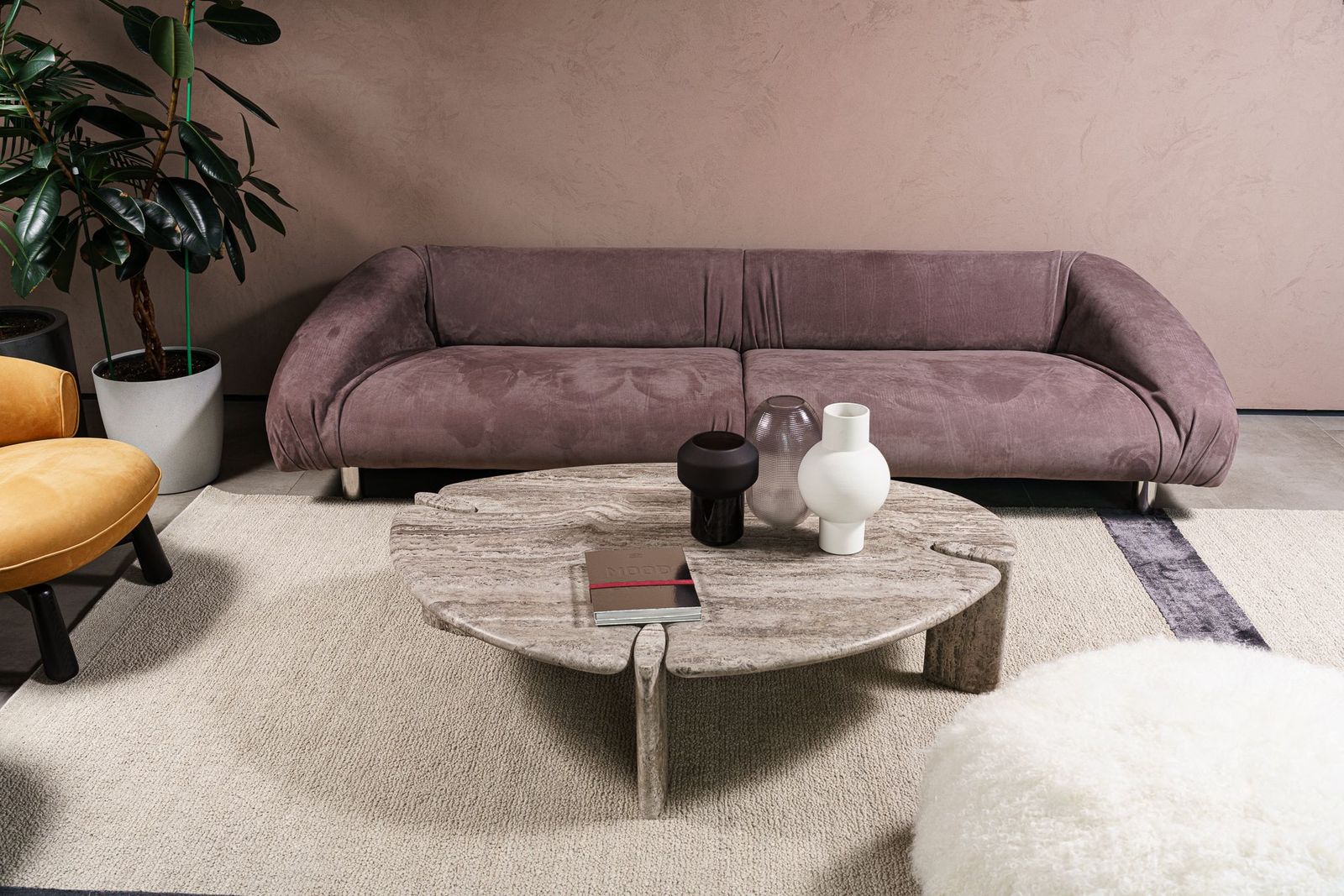 Baxter Диван Fold Nabuck Vintage Rose от Baxter — в интерьере