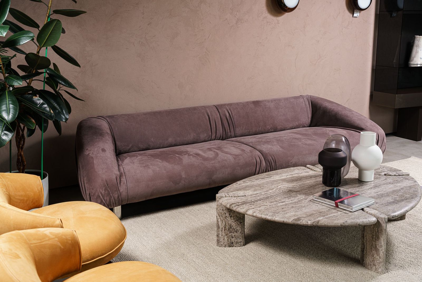 Baxter Диван Fold Nabuck Vintage Rose от Baxter — в интерьере