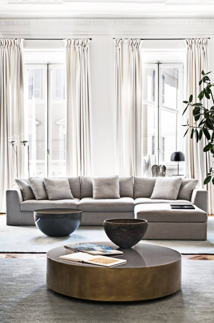 Meridiani Журнальный столик Belt Marble 120 от Meridiani — в интерьере