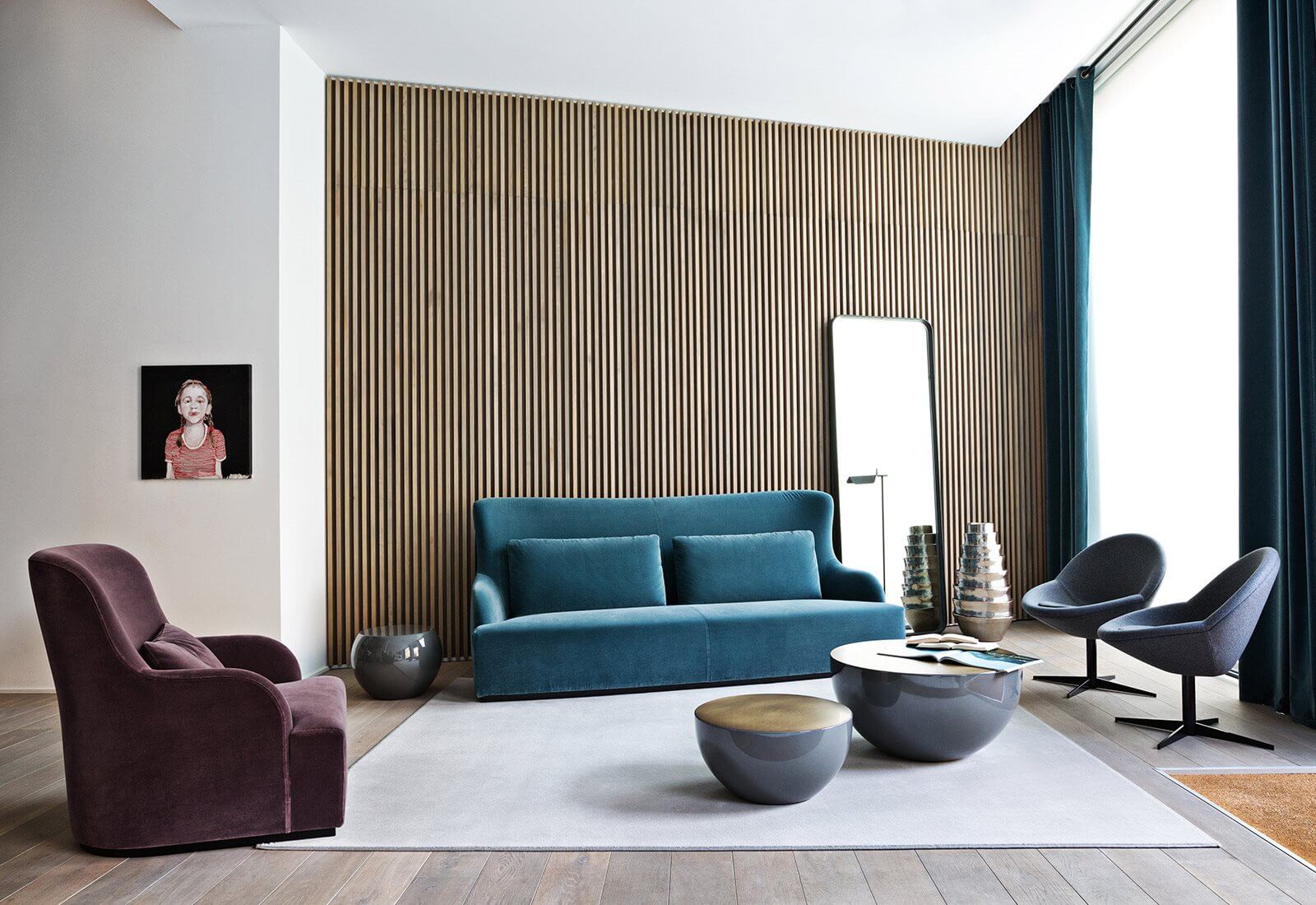 Meridiani Зеркало Birk от Meridiani — в интерьере