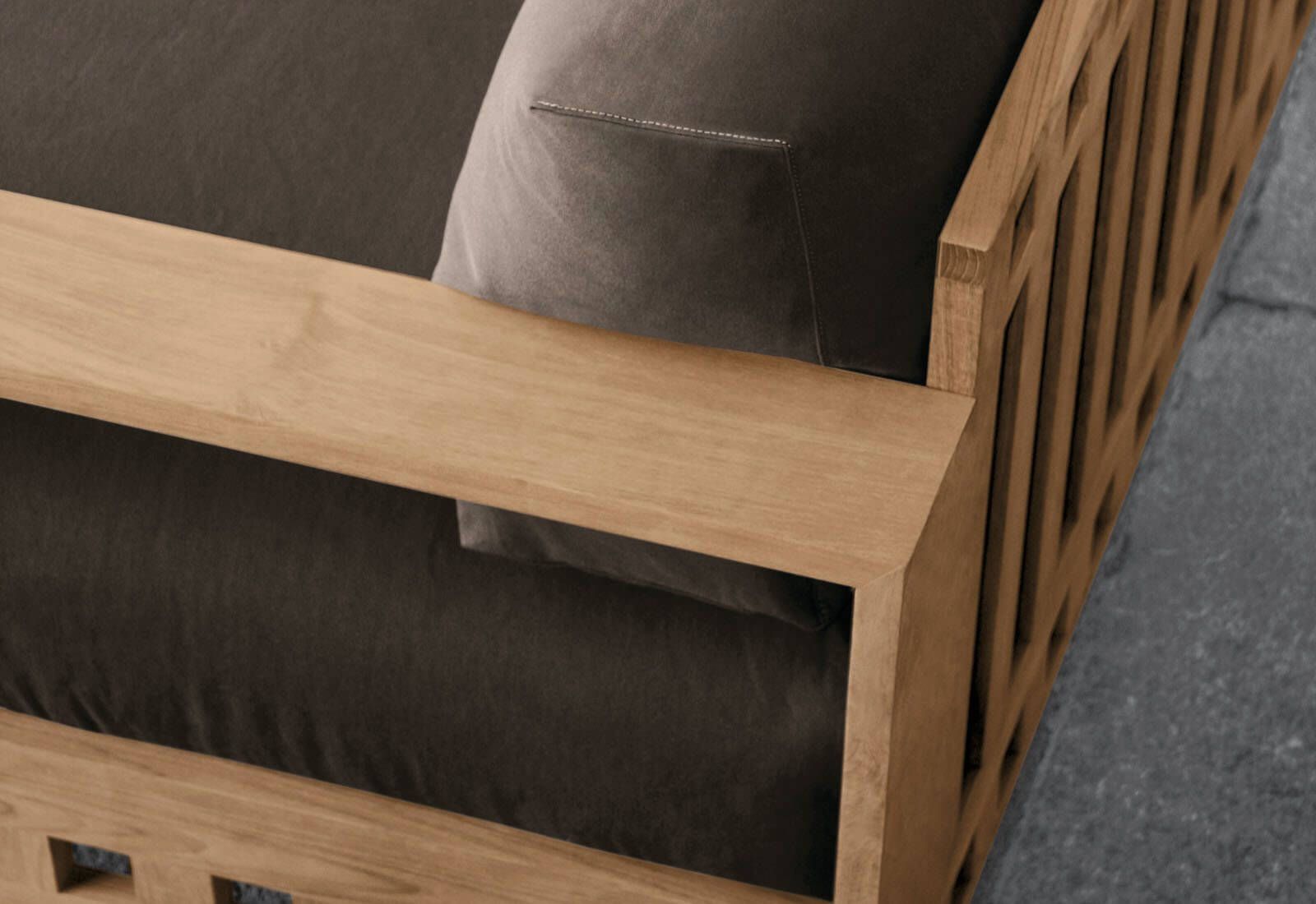 Meridiani Уличный диван Square от Meridiani — в интерьере