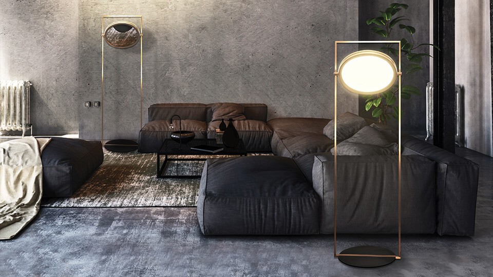 Contardi Торшер с зеркалом Dorian Fl от Contardi — в интерьере