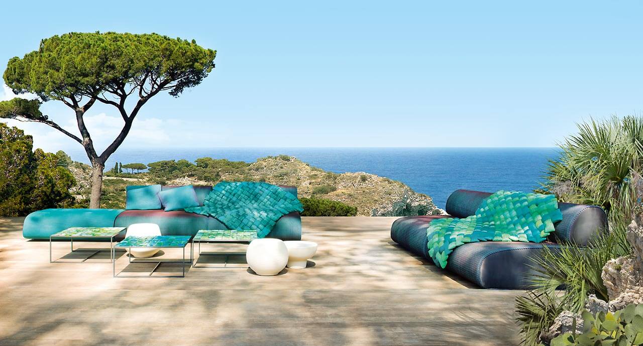Paola Lenti Уличный журнальный столик Sciara от Paola Lenti — в интерьере
