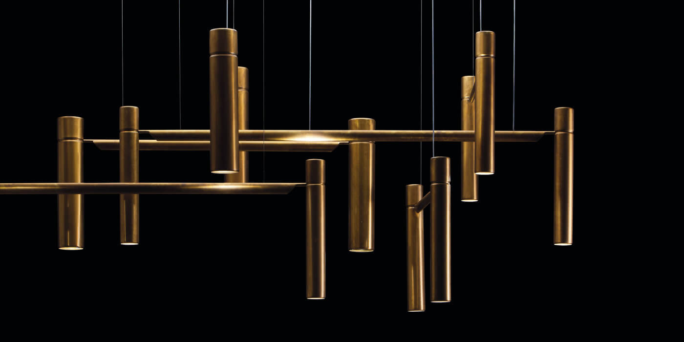 Henge Люстра Tubular Horizontal от Henge — в интерьере