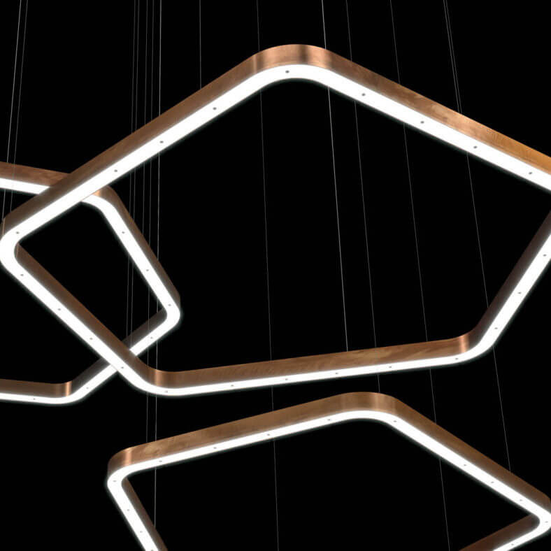 Henge Люстра Ring Horizontal Polygonal 100 от Henge — в интерьере