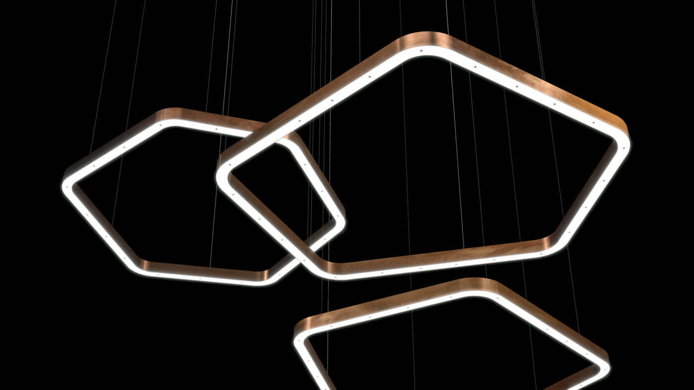 Henge Люстра Ring Horizontal Polygonal 100 от Henge — в интерьере