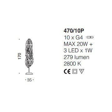 Italian Design Lighting (IDL) Торшер Crystal Palm от Italian Design Lighting (IDL)