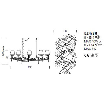 Italian Design Lighting (IDL) Люстра Flame 524/8R от Italian Design Lighting (IDL)