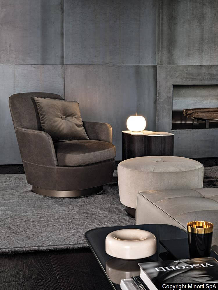 Minotti Пуф Jacques от Minotti — в интерьере