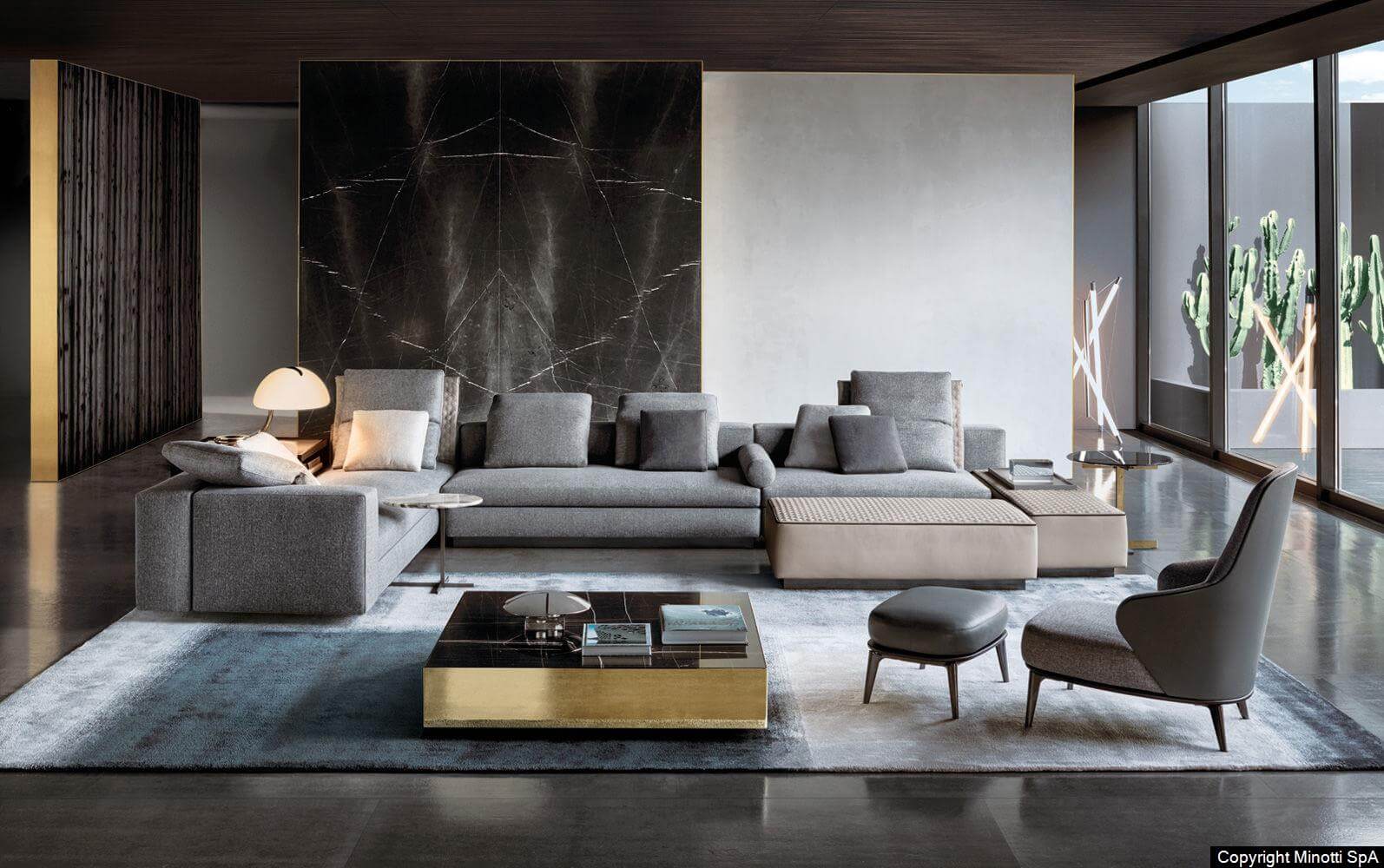 Minotti Модульный диван Yang от Minotti — в интерьере