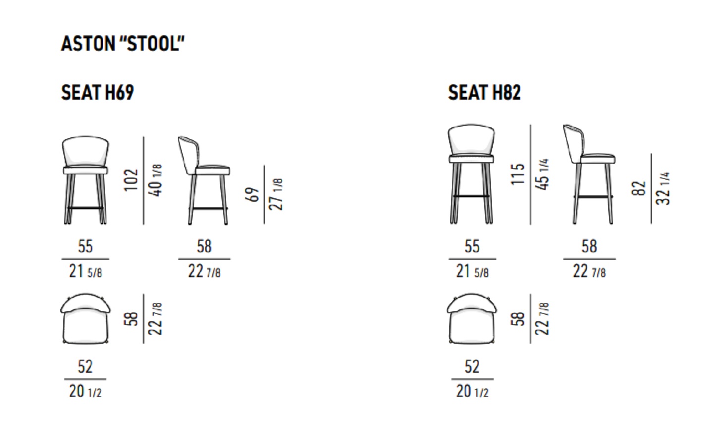 Minotti Барный стул Aston Stool от Minotti