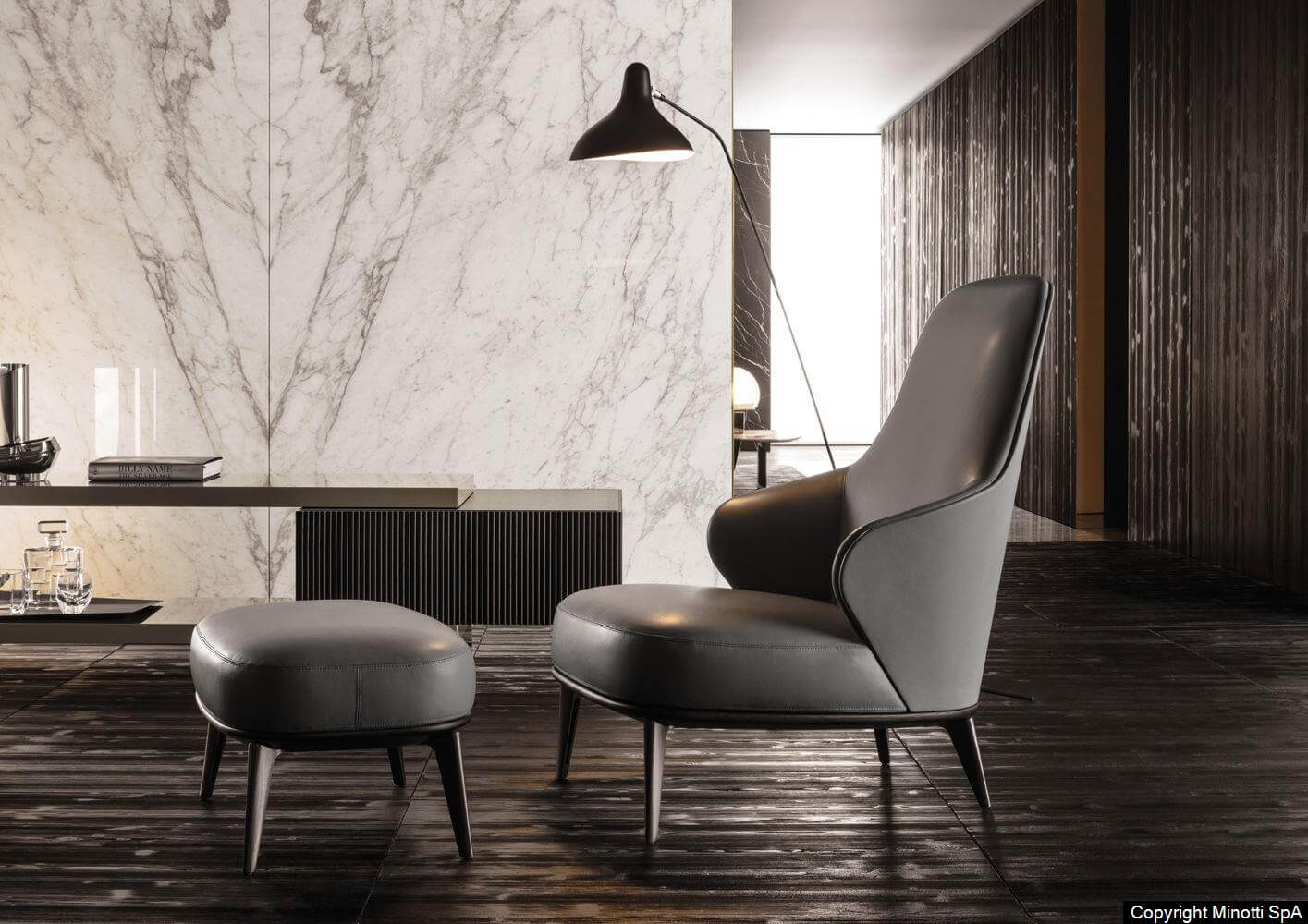 Minotti Кресло Leslie "Armchair от Minotti — в интерьере