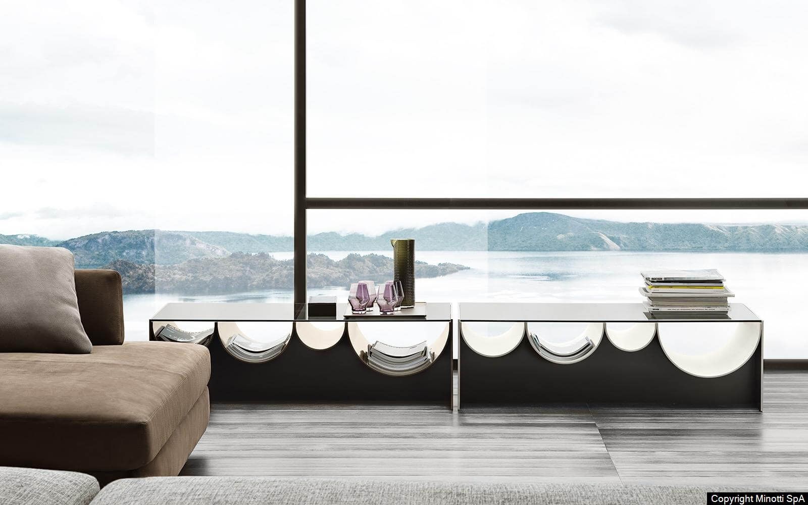 Minotti Журнальный столик Waves от Minotti — в интерьере