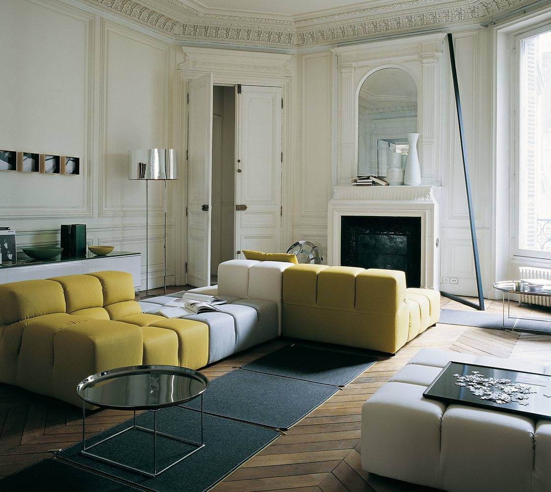 B&B Italia Композиция дивана с пуфами Tufty-Time от B&B Italia — в интерьере