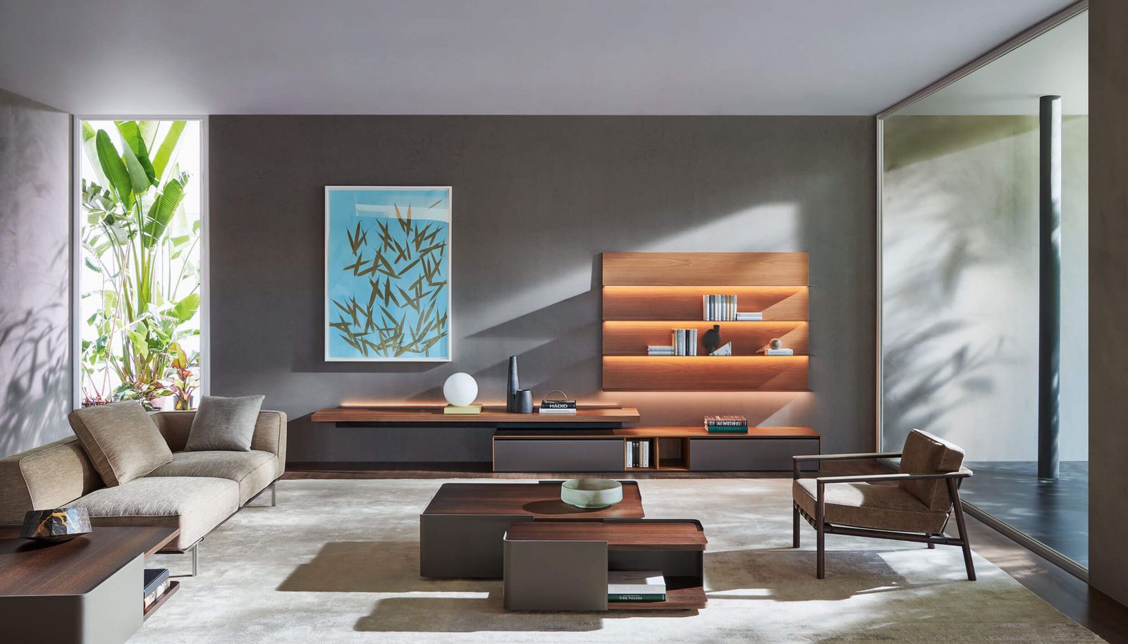 Molteni&C Композиция комода с 2-мя витринами pass word от Molteni & C — в интерьере