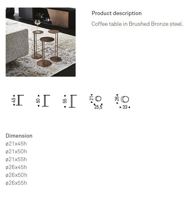 Cattelan Italia Журнальный столик Sting Brushed Bronze от Cattelan Italia