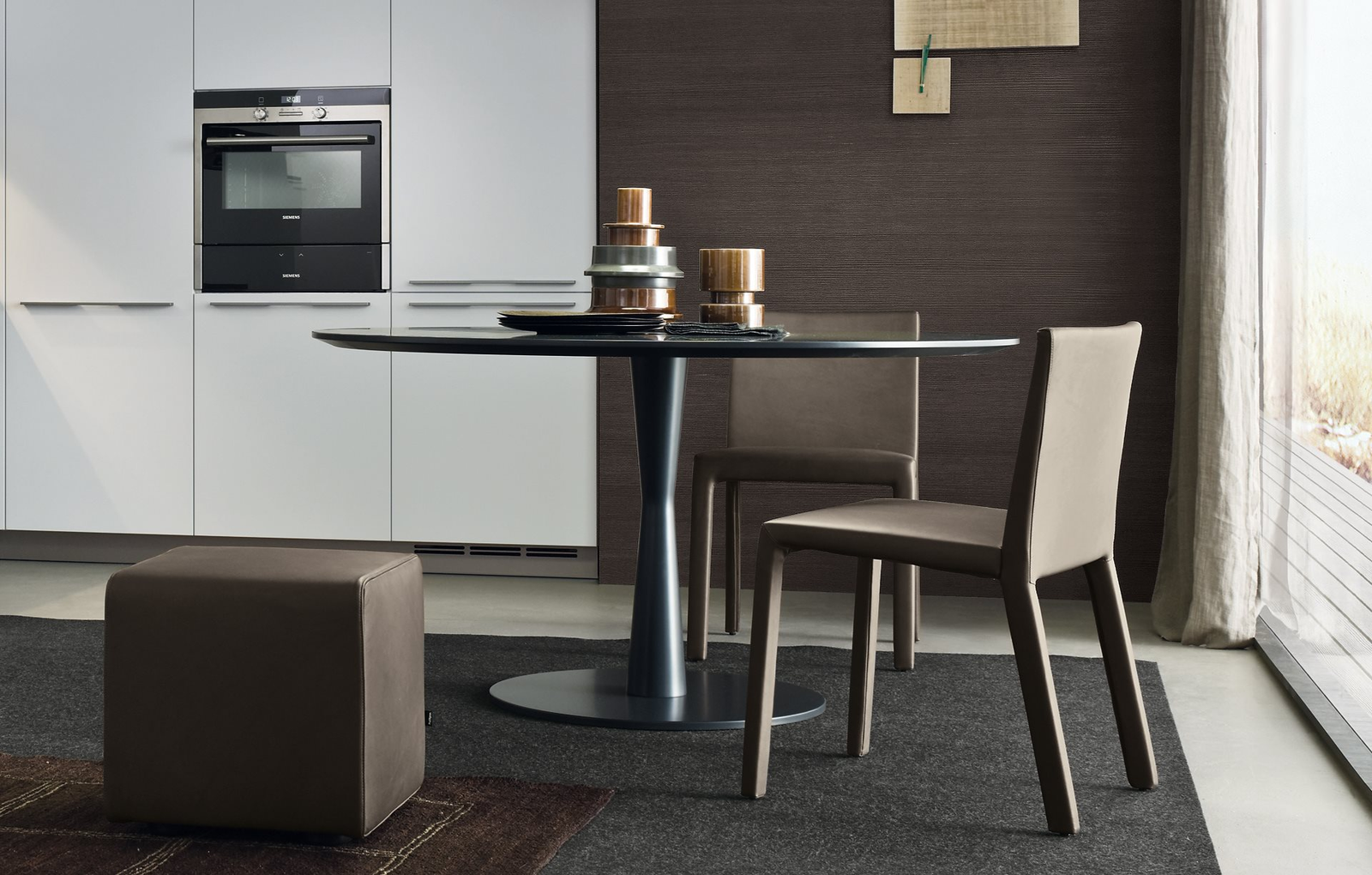 Poliform Стол Flute Carrara gloss 125 от Poliform — в интерьере
