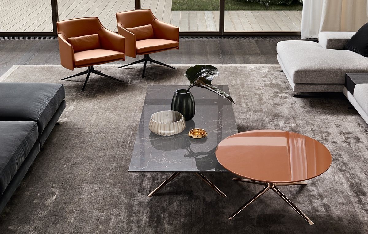 Poliform Журнальный столик Mondrian 80 emperador dark от Poliform — в интерьере