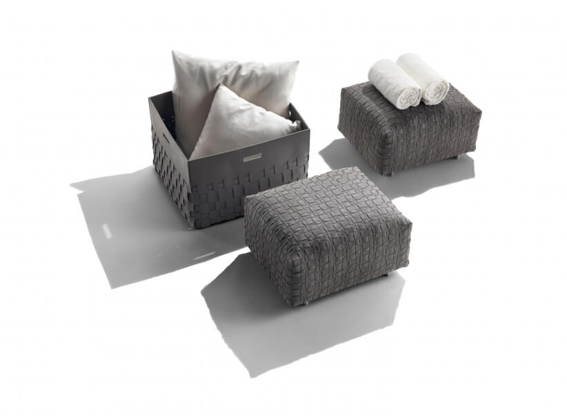 Flexform Уличная кожаная корзина Cesta Outdoor от Flexform
