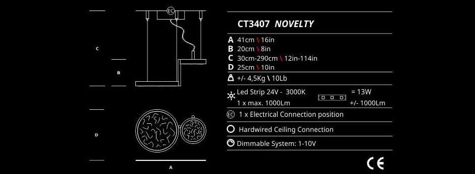 Serip Подвесной светильник Luna CT3407 от Serip