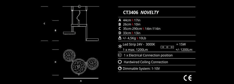 Serip Подвесной светильник Luna CT3406 от Serip