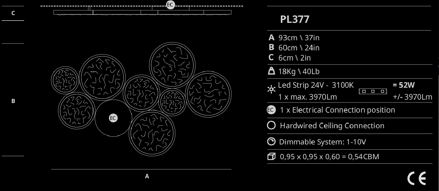 Serip Потолочный светильник Luna PL377 от Serip